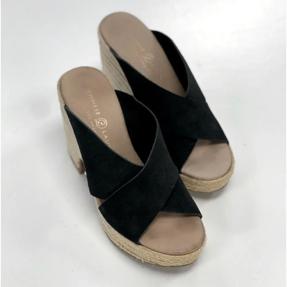 Chinese Laundry “Quay” Black Suede Heeled Sandal - Picture 1 of 1